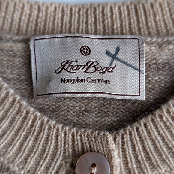 Khan Bogs Mongolian Cashmere Sweater Cardigan Women's Size XS - Picture 2 of 10